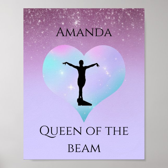 Affiche Queen Of The Beam Gymnastique Purple Ombre Parties (Devant)
