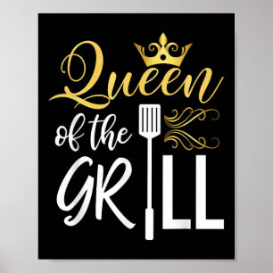 Affiche Queen Of The Grill Funny Barbecue Chef Fumée Cadea