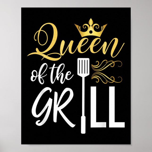 Affiche Queen Of The Grill Funny Barbecue Chef Fumée Cadea (Devant)