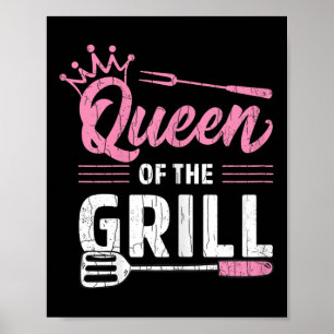 Affiche Queen Of The Grill Funny Barbeque Grillé Viande Gr