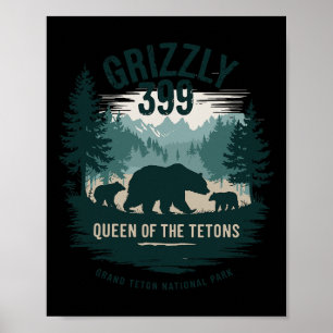 Affiche Queen Of The Tetons Grizzly 9 Bear Lovers National