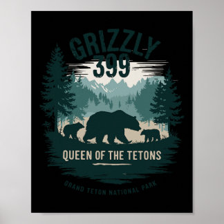 Affiche Queen Of The Tetons Grizzly 9 Bear Lovers National