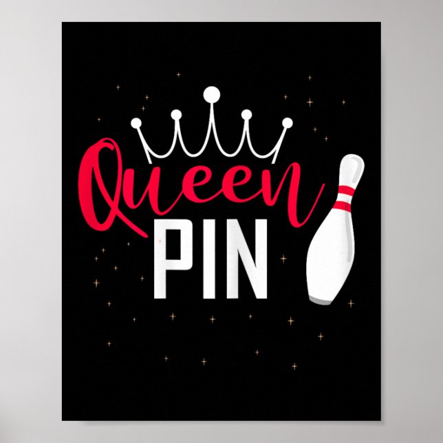 Affiche Queen Pin Shirt Bowler Bowling League For Bowling  (Devant)