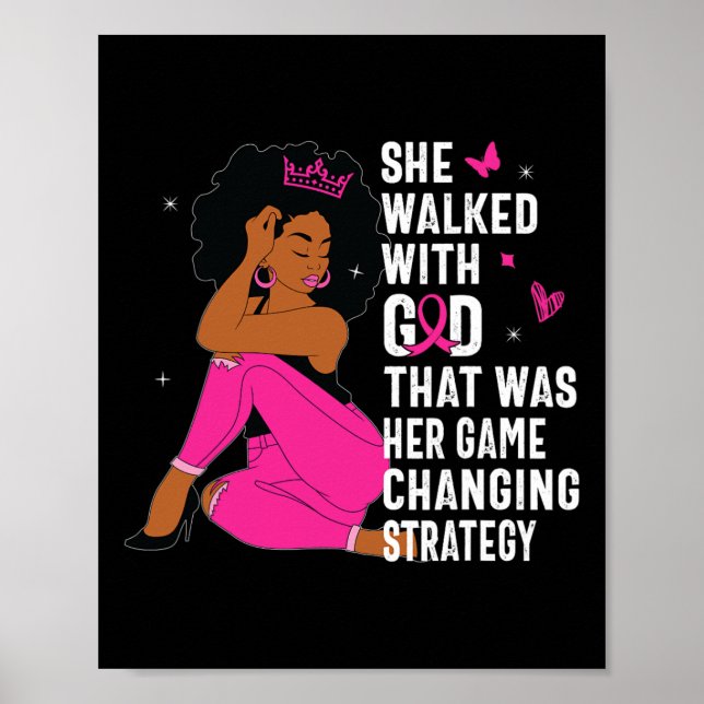 Affiche Queen Rose Ruban Le mois de sensibilisation au can (Devant)