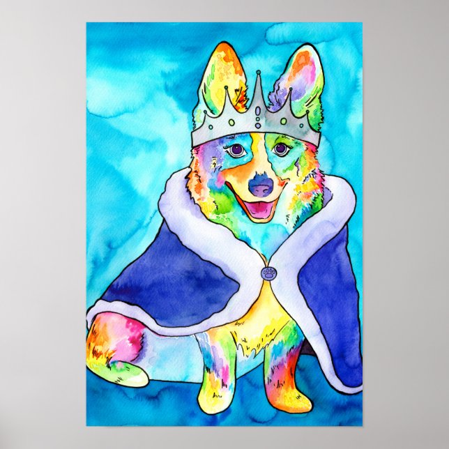 Affiche Queen Splooty Rainbow Corgi (Devant)