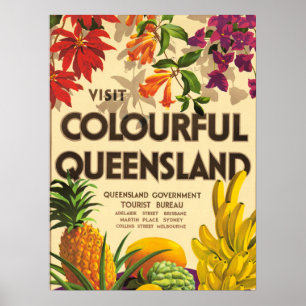 Affiche Queensland coloré, Australie