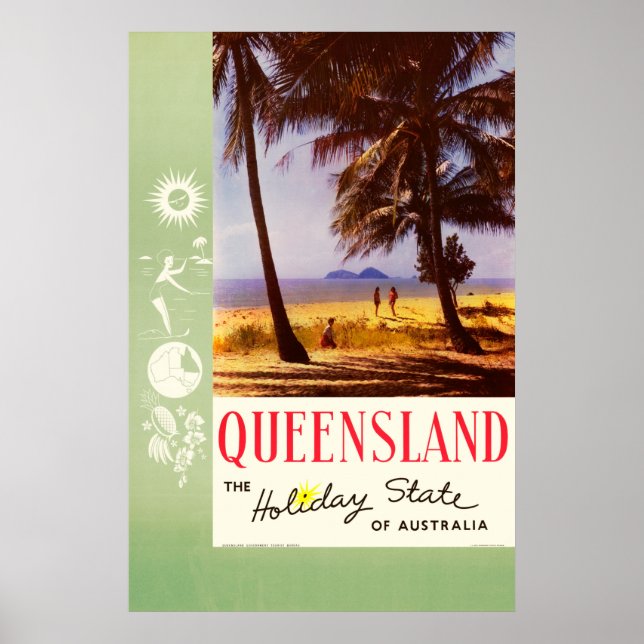 Affiche Queensland the Holiday State of Australia (Devant)