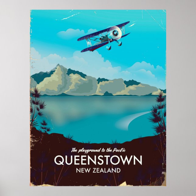 Affiche Queenstown Nouvelle-Zélande (Devant)