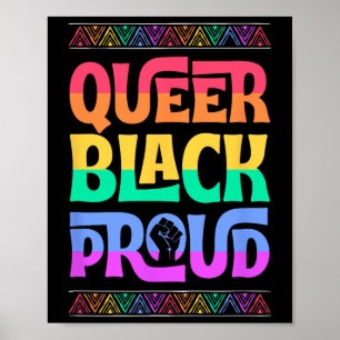 Affiche Queer Black Fier Junetdix Gay pride Blm Poing Pr