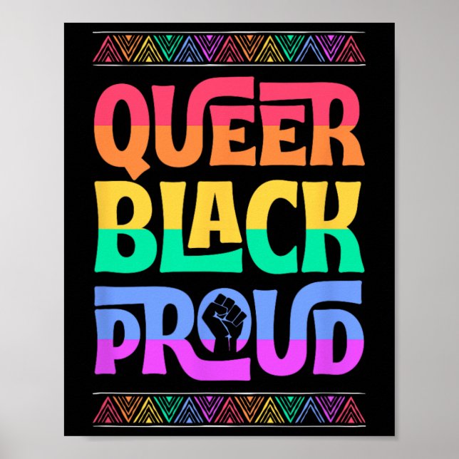 Affiche Queer Black Fier Junetdix Gay pride Blm Poing Pr (Devant)