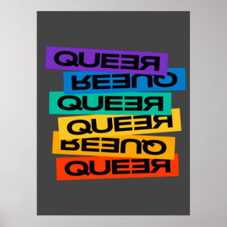 Affiche Queer- Gay gay avec la couleur arc-en-ciel