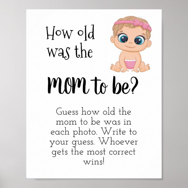 Affiche Quel âge avait la maman ? Bébé fille (Devant)