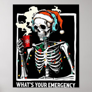 Affiche Quelle est votre urgence 911 Dispatcher Skeleton C