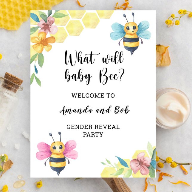 Affiche Quelle révélation de sexe de bébé abeille bienvenu (Créateur téléchargé)