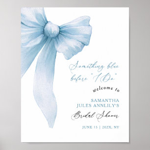 Affiche Quelque chose Blue Blue Blue Bow Fête des mariées