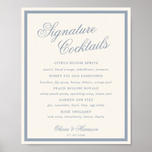 Affiche Quelque Chose de Bleu Boissons Signature Dusty Blu