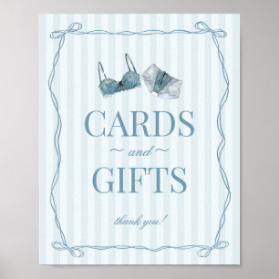 Affiche Quelque chose de bleu lingerie cartes de bachelore