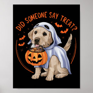 Affiche Quelqu'un a dit friandise_ Labrador pour Halloween