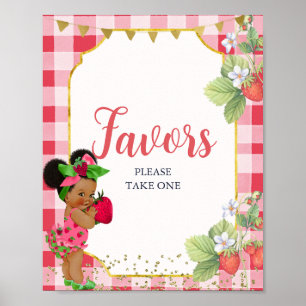 Affiche Quelqu'un Berry Sweet Strawberry Baby shower Faveu