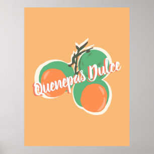 Affiche Quenepas Limes Espagnoles Fruit Dessinés à la Main