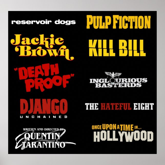Affiche quentin tarantino  filmography (Devant)