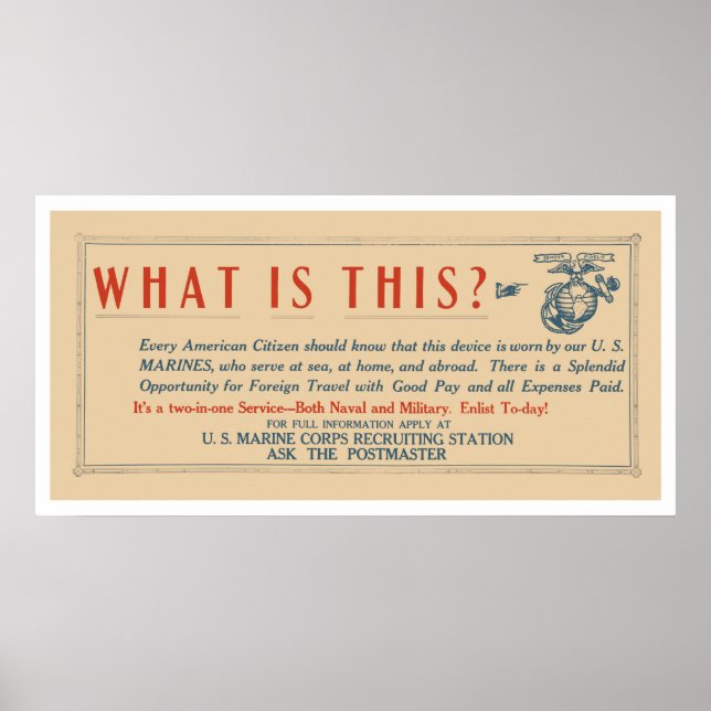 Affiche Qu'est-ce que c'est que les Marines américains ? (Devant)