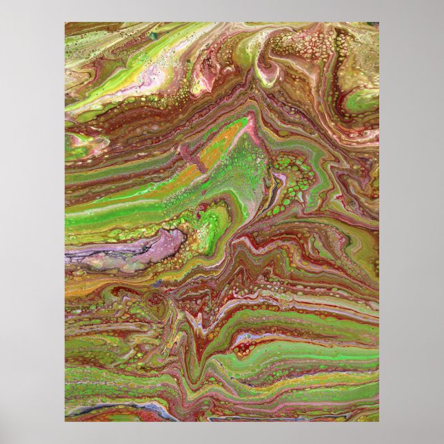 Affiche Questions 1 Wild Green Maroon Art Print (Devant)