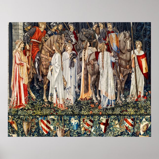 Affiche Quête du Graal Saint, Armement, Départ des Chevali (Devant)