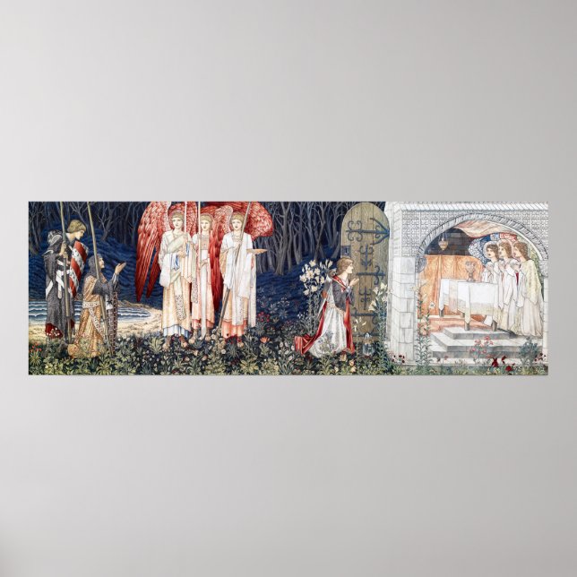 Affiche Quête du Graal, William Morris (Devant)