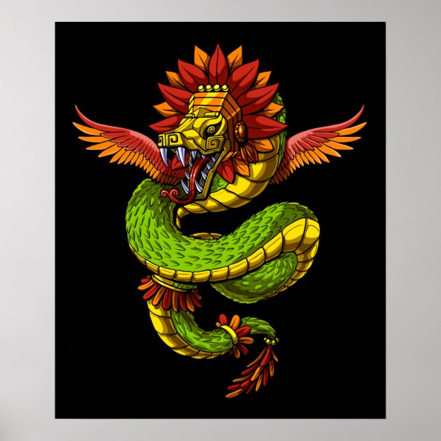 Affiche Quetzalcoatl Aztec Dieu (Devant)