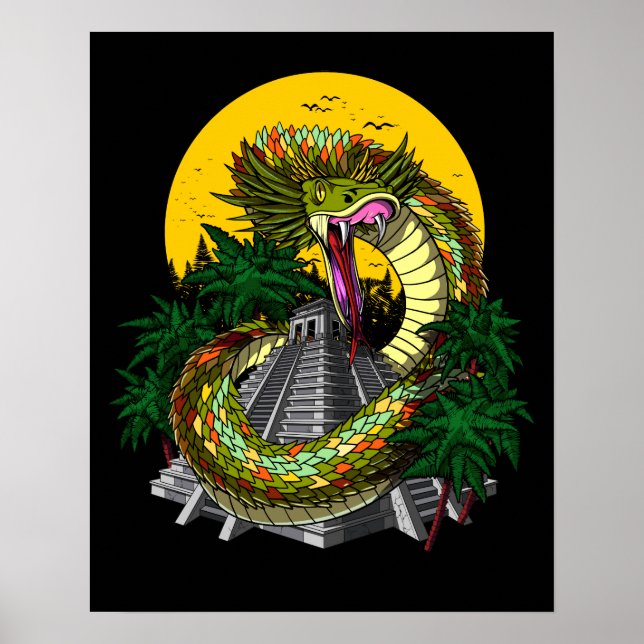 Affiche Quetzalcoatl Aztec Snake God (Devant)