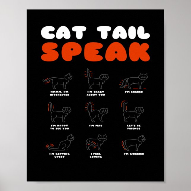 Affiche Queue de chat Parler Chat Kitten Meow Animal (Devant)