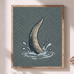 Affiche Queue de loutre mignonne Art de nurserie Chevron S