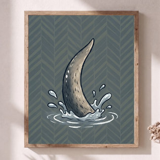Affiche Queue de loutre mignonne Art de nurserie Chevron S