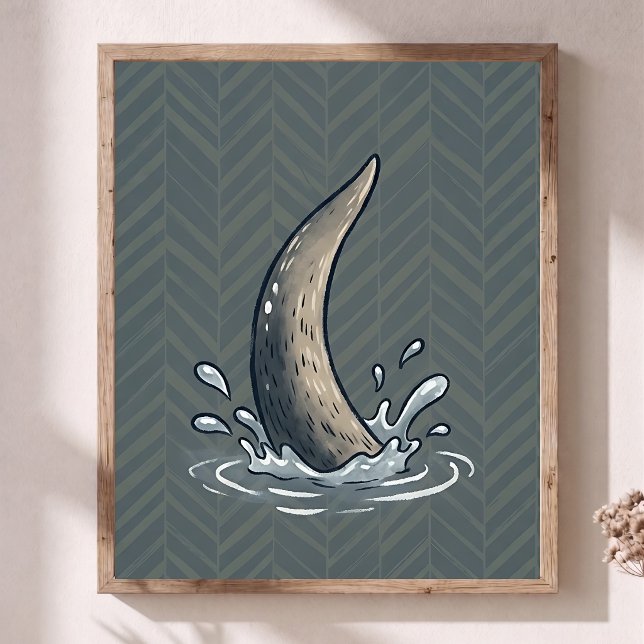 Affiche Queue de loutre mignonne Art de nurserie Chevron S (Créateur téléchargé)