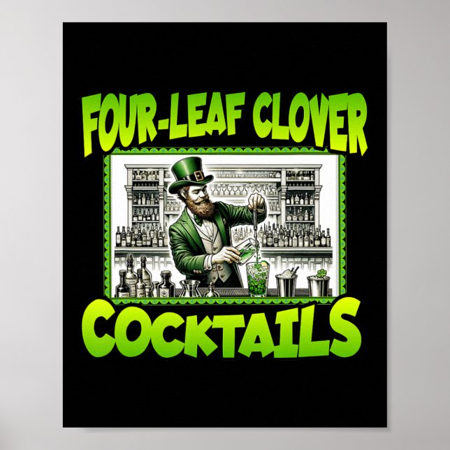 Affiche Queue de trèfle à quatre feuilles de la Saint-Patr (Devant)