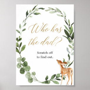 Affiche Qui a le jeu papa cerf verdure or