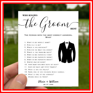 Affiche Qui Connaît Le Groom Meilleur Jeu De Mariage Éléga