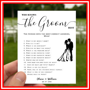 Affiche Qui Connaît Le Groom Meilleur Jeu De Mariage Éléga