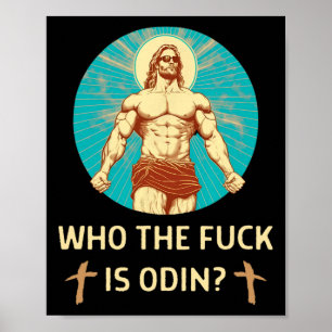 Affiche Qui Est Odin Bodybuilding Jésus Fitness Funny Gym