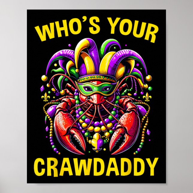 Affiche Qui est votre Crawdaddy écrevisses bouffon perles  (Devant)