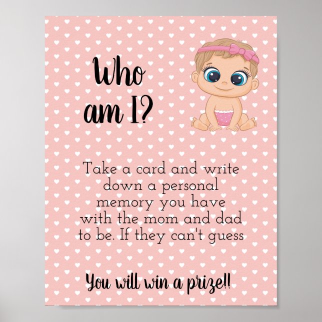 Affiche Qui suis-je ? Bébé fille (Devant)