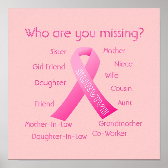 Affiche Qui vous manque Pink Ribbon ? (Devant)