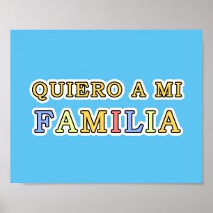 Affiche Quiero a mi Familia Español I love My Family