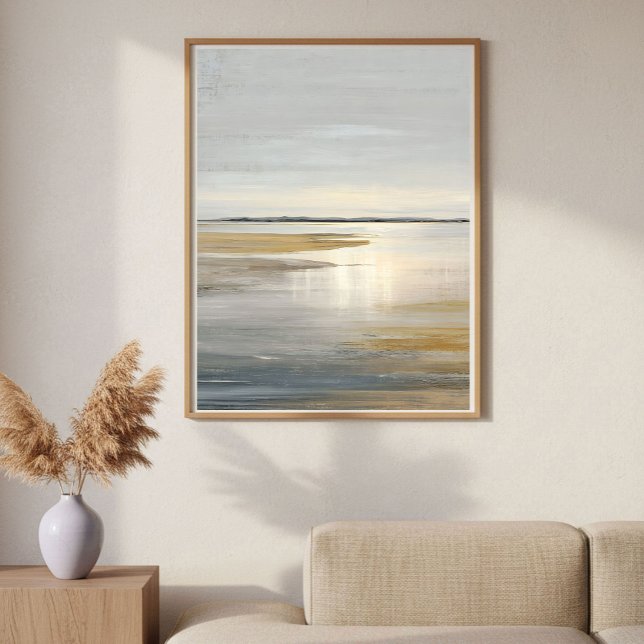 Affiche Quiet Coastal Flats Minimal Abstract Landscape Art (Créateur téléchargé)