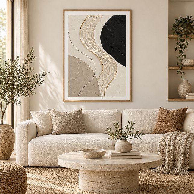 Affiche Quiet Current | Minimal Abstract Plaster Art Print (Créateur téléchargé)