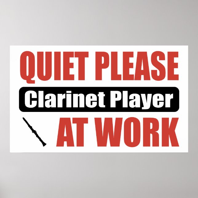 Affiche Quiet Please Clarinet Player At Work (Devant)