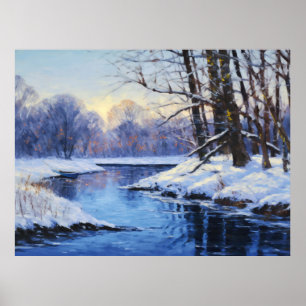 Affiche Quiétude hivernale au bord de la rivière Havel gel