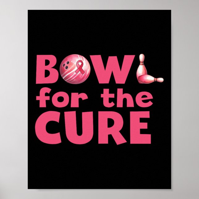 Affiche Quille Pour Le Cure Bowling Cancer Du Sein Quilleu (Devant)