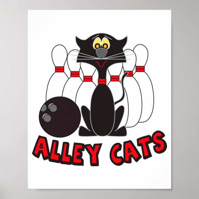 Affiche Quilles de bowling Alley Cats T Shirt  (Devant)